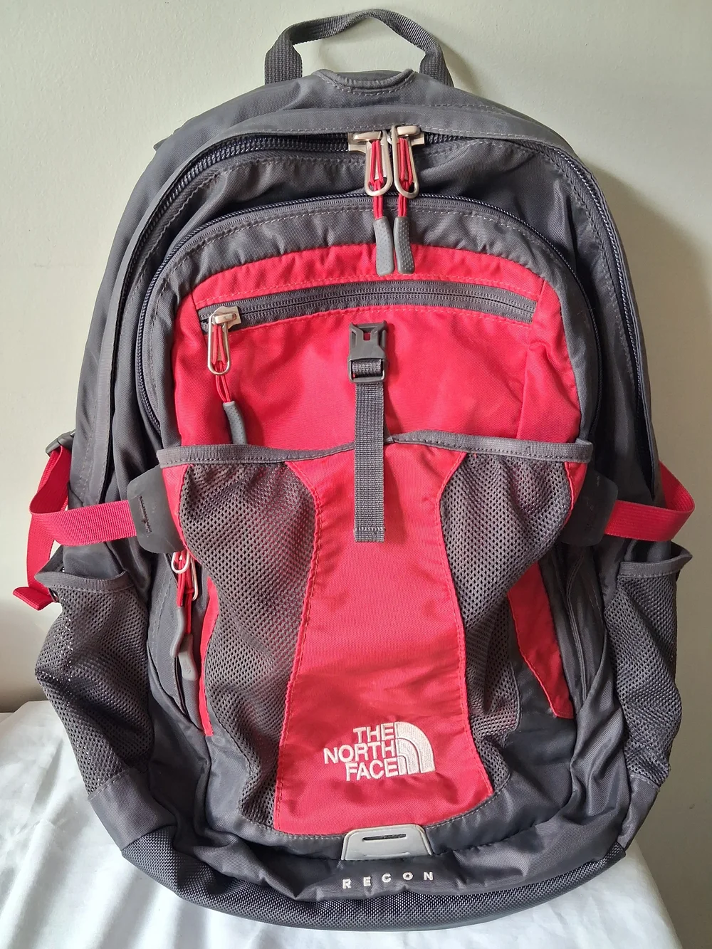 The North Face Red & Gray Recon Backpack Gorpcore